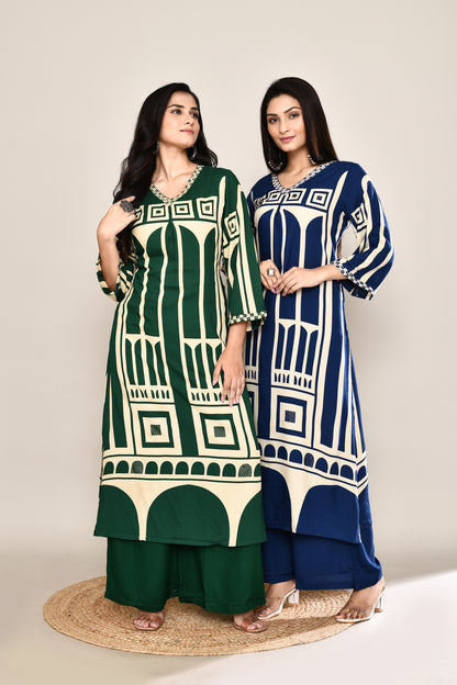 Tanjore Rajasthan Print 2 Pcs Kurta Set