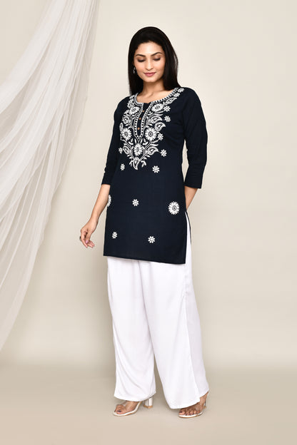 Short Chikankari Kurta Floral