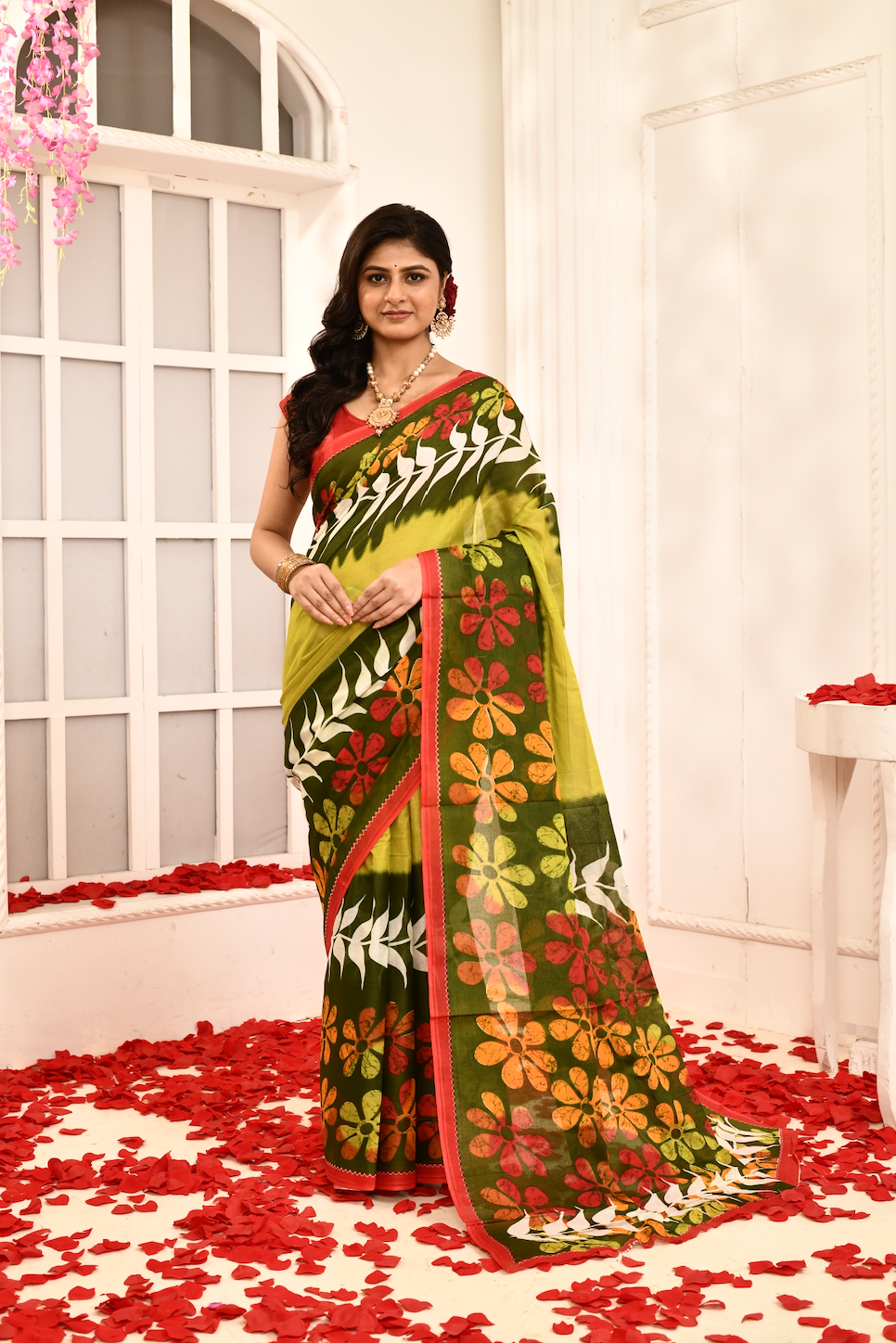 Paroma - GREEN 100% Organic Cotton Saree (Copy)